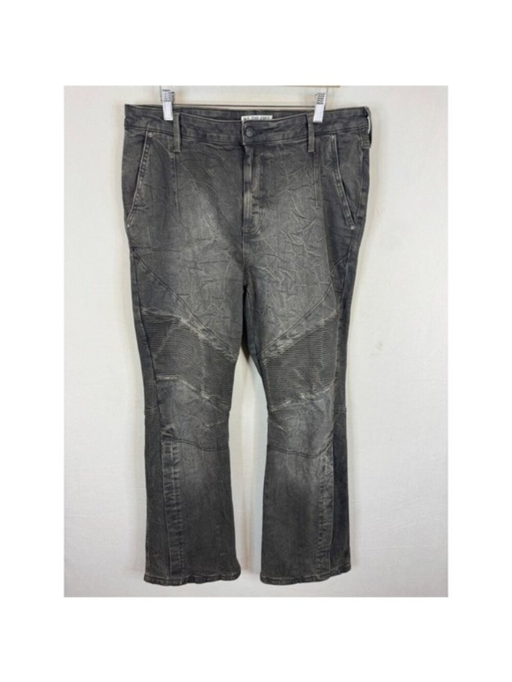 We The Free Vector Moto Mid Rise Flare Jeans Washed Black Size 32X34 Biker